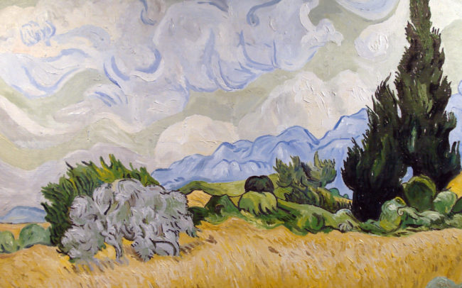 Wheat Field with Cypresses Oil Painting