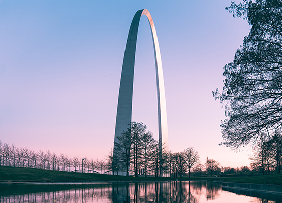 St. Louis Arch in sunset